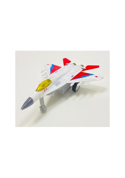 Metal Savaş Uçağı Mavi Işıklı Sesli F16 Model Beyaz