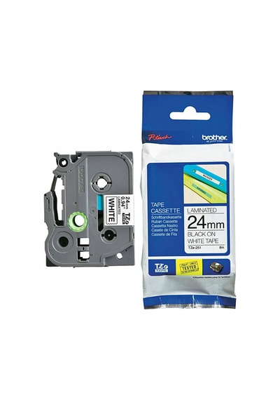 Brother Tze-251 24mm Beyaz Lamine Etiket