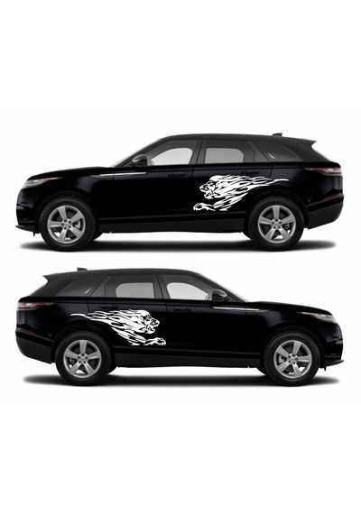 Aslan Sticker 2 Adet - Araba Oto Motosiklet Karavan Cam Sticker - 00109 15x5 Cm