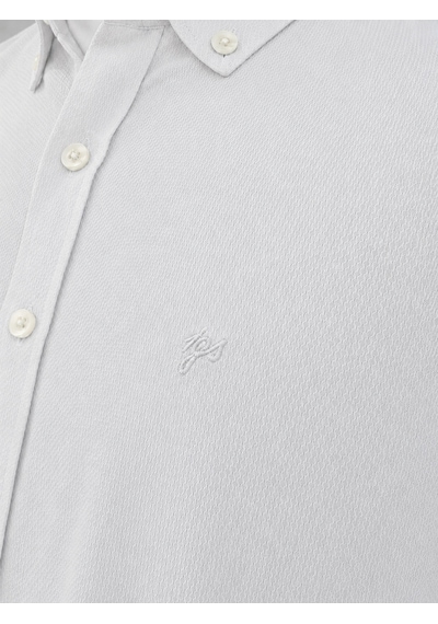 İgs Beyaz Dokulu Erkek Pamuk Dynamic Fit Uzun Kollu Gömlek-26125