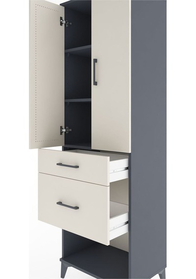 Hyperion Dolap 3 Raflı 2 Çekmeceli 2 Kapaklı 60x44x195 Antras... Antrasit Hyperion Dolap 3 Raflı 2 Çekmeceli 2 Kapaklı 60x44x195 Antras... Antrasit