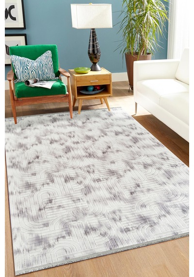 Villadia Home Textile Bambu Kaymaz Taban Dört Mevsim Yıkanabilir Kesme Koridor Mutfak Salon Yatak Oturma Oda Yolluk Halı Gri