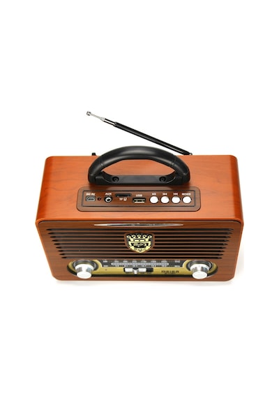 Şarjlı Nostaljik Retro Radyo Sd Kart Usb Bluetooth Fm Radyolu Taşınabilir Kablosuz Hoparlör M-115bt