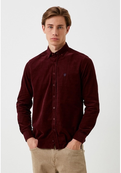 Erkek Kadife Gömlek Bordo %100 Pamuk Düğmeli Yaka Slim Fit Logo Detaylı Gömlek Ncs Jeans 7980-bordo Bordo Erkek Kadife Gömlek Bordo %100 Pamuk Düğmeli Yaka Slim Fit Logo Detaylı Gömlek Ncs Jeans 7980-bordo Bordo