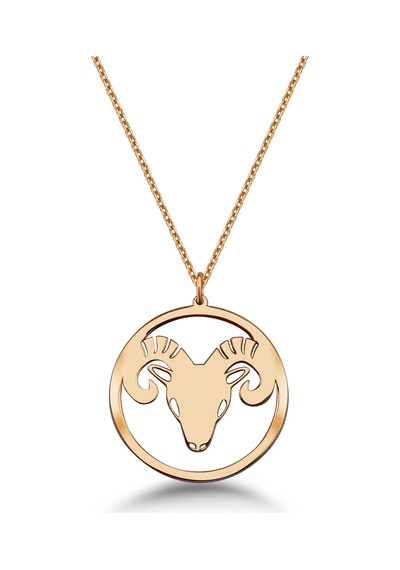 Çember Koç Burcu Gümüş Kolye - Rose Rose Gold