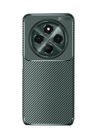 Xiaomi Redmi 14c Uyumlu Kılıf Auto Focus Karbon Kapak - Koyu Yeşil
