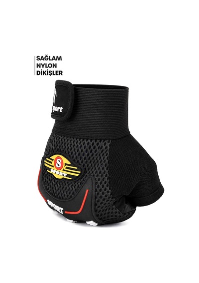 M Beden Kesik Yarım Fitness Gym Ağırlık Kaldırma Spor Eldiveni Unisex Bisiklet Eldiveni Siyah 115 Genel