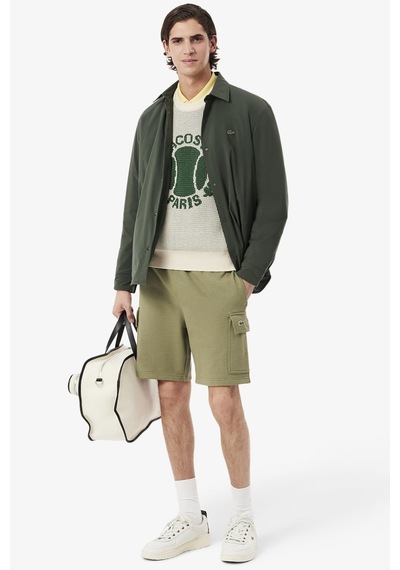 Lacoste Mens Reguler Fit Cotton Fleece Cargo Shorts Erkek Kargo Cepli Pamuk Şort Yeşil