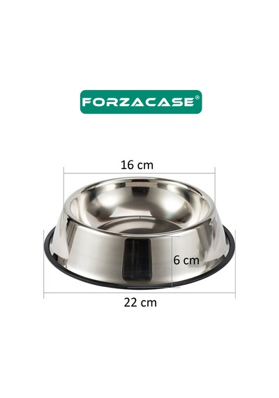 Forzacase 22 Cm 500 Ml Kedi Köpek Metal Mama Ve Su Kabı - Fc032