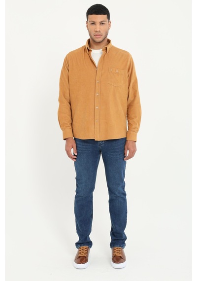 Dufy Erkek Regular Fit Uzun Kol Camel Gömlek-18478