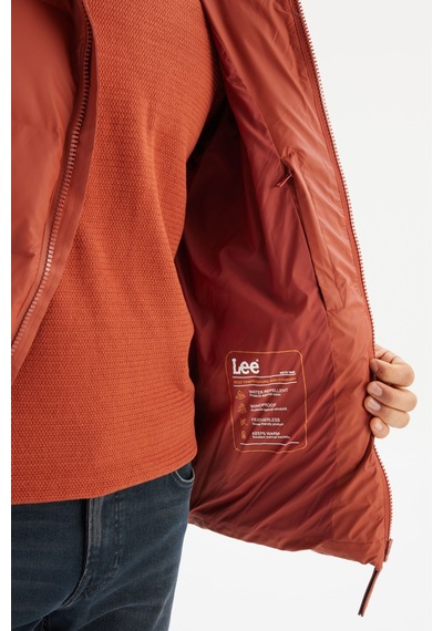 Lee Regular Fit Kapüşonlu Cepli Şişme Puffer Mont L2520263220 Kiremit
