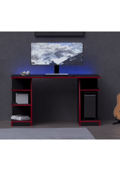 Kronos Oyuncu Masası - Bilgisayar Masası - Gamer Masası - 59x136 Cm Afm181 Siyah - Kırmızı Kronos Oyuncu Masası - Bilgisayar Masası - Gamer Masası - 59x136 Cm Afm181 Siyah - Kırmızı