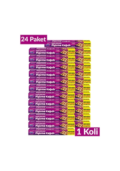 Hazır Kesilmiş Pişirme Kağıdı 16 Lı 42 X 37 Cm 24 Paket 1 Koli