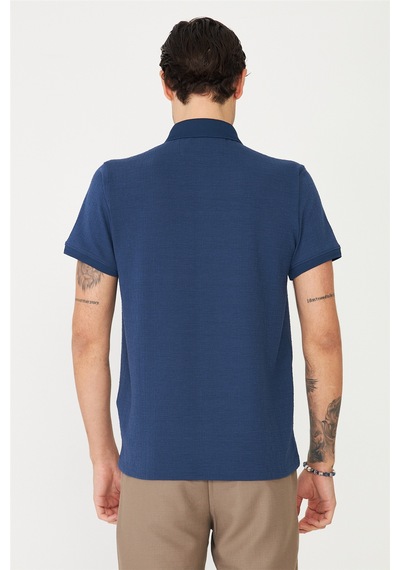 İndigo Polo Yaka T-shirt Indigo
