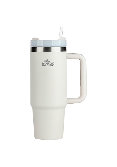 Kulplu Pipetli Termos - 900 Ml Beyaz