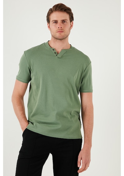 Buratti Pamuklu V Yaka Slim Fit Erkek T Shirt 5902122 Elma Yeşili