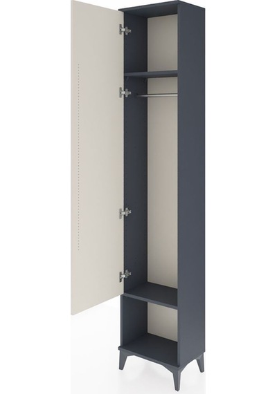 Arges Dolap 2 Raflı Tek Kapaklı Tek Askılı 44x30x221 Antrasit-aytaşı Antrasit