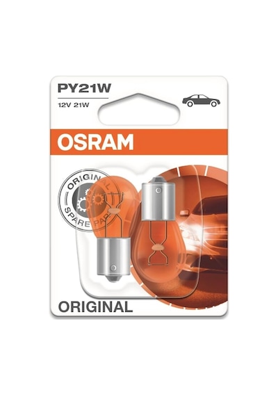 7507 Py21 W Sinyal Lambası, Flaş Işığı Double Blister Turuncu 7507-02b