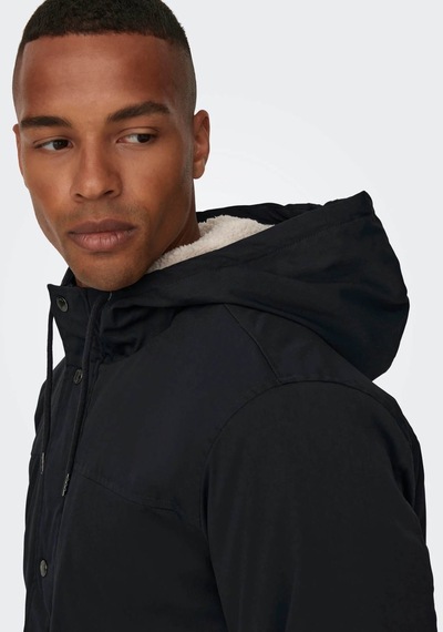 Only & Sons Erkek Parka Siyah 22025690 24Kw21000034 W21002 Siyah