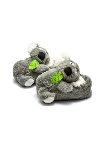 Twigy Koala Kadın,Garson Boy Hayvanlı Panduf Gri 36/41 AA0634 Gri