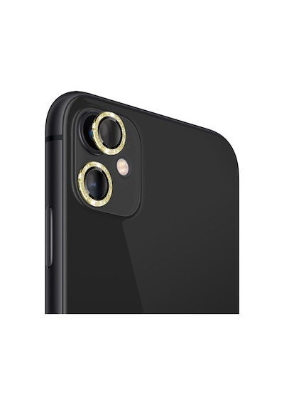 Binano Apple Uyumlu iPhone 11/12 Mini Diamond Kamera Koruyucu Gold