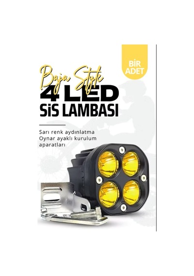 1 Adet Off Road Arazi Aracı Ve Motosiklet Uyumlu 3 İnç Amber Sarı Renk Çalışma Ve Sis Lambası
