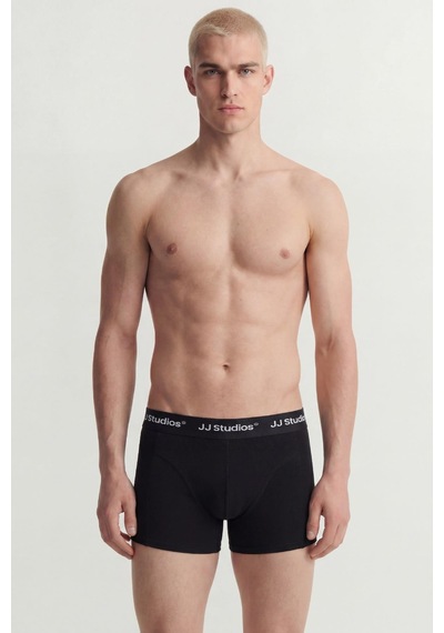 Jack & Jones Jacsoho Solid Erkek Boxer 3'lü Paket Pamuklu Rahat Siyah Jack & Jones Jacsoho Solid Erkek Boxer 3'lü Paket Pamuklu Rahat Siyah