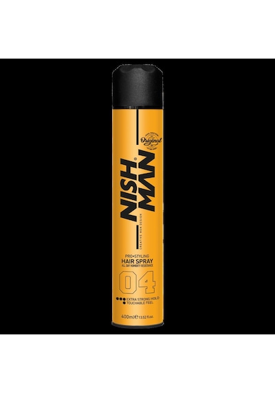 Nish Man 04 Ekstra Güçlü Tutuş Saç Spreyi 400 ML