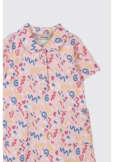 Panço Kız Çocuk Örme Elbise Pembe