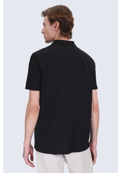 Hatemoğlu Siyah Regular Fit Polo Yaka 100% Pamuk Merserize Tişört