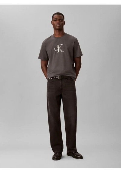 Calvin Klein Ss 20s Ez Distressd, Qge Gri Erkek T-shirt