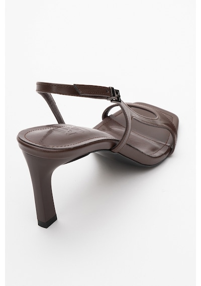 Luvishoes Luvi Shoes Melby Kahve Cilt Kadın Topuklu Ayakkabı Kahve Rengi Kahverengi