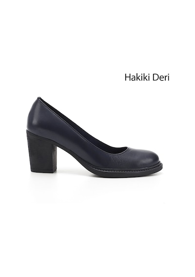 Gönderi(R) Gönderi R Kadın Lacivert Antik Orta Kalın Topuklu Hakiki Deri Ayakkabı Gdza13424336 Lacivert