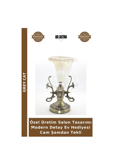 Özel Üretim Salon Tasarımı Modern Detay Ev Hediyesi Cam Şamdan Tekli Çok Renkli