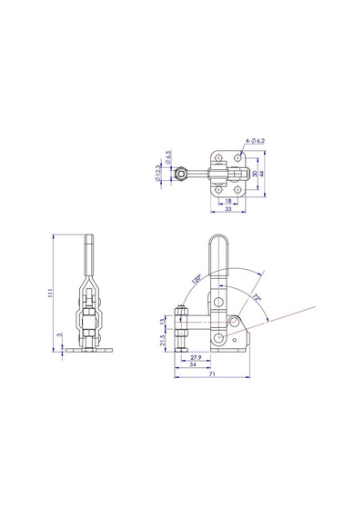 Goodhand Gh-11401 Dikey Geçiş Kelepçesi 100 Kg Kapasiteli Düz T