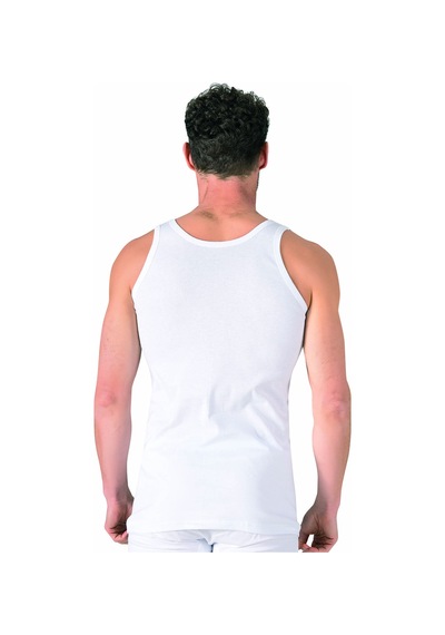 Özkan Underwear Özkan 11407 3'lü Paket Erkek %100 Pamuklu Süprem Esnek Rahat Kalın Askılı Örme Atlet Beyaz