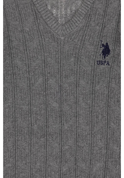 U.s. Polo Assn. Erkek Çocuk Gri Melanj Kazak /triko 50315639-vr086 Gri Melanj