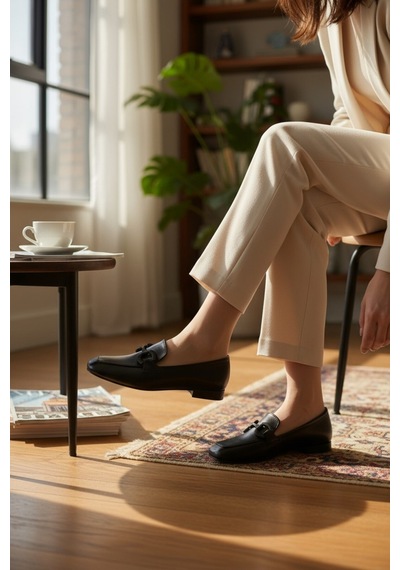 Aska Shoes Günlük Tokalı Babet 2025aska006 Siyah