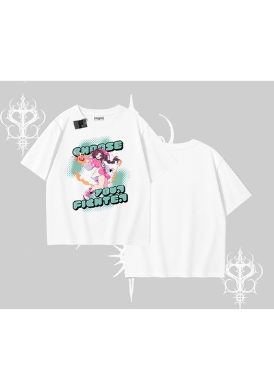 Startmore Startmore Oversize Tshirt Oversize Anime Kız Desenli Japon Stil Beyaz