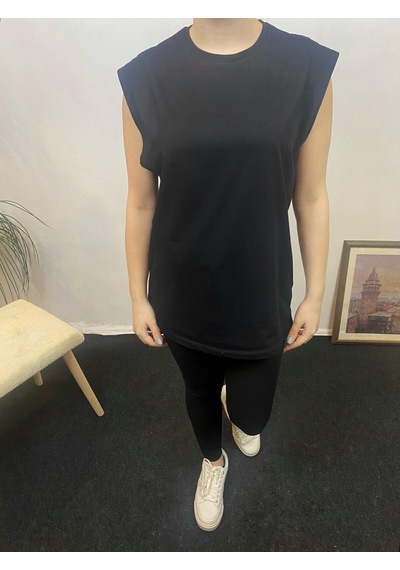 Kadın Bisiklet Yaka Regular Fit Tişort Spr24atk340 Black