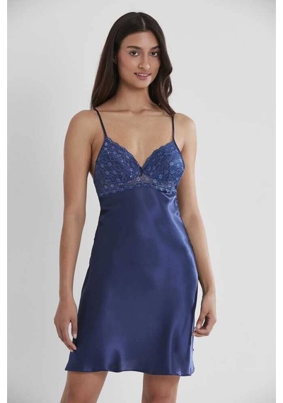 Pierre Cardin Saten Güpürlü Kaplı Gecelik 600 Laci 001