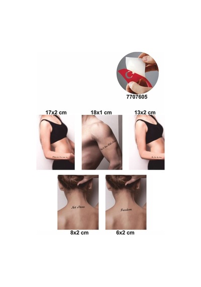 Enhavalı Süper Sloganlar Geçici Dövme Kına Şablonu 5'li