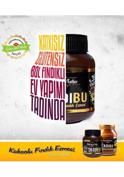 Tadıbu Bitter Kakaolu Fındık Ezmesi 330 Gr + Tadıbu Kakaolu Fındık Ezmesi 330 Gr X 2 Adet