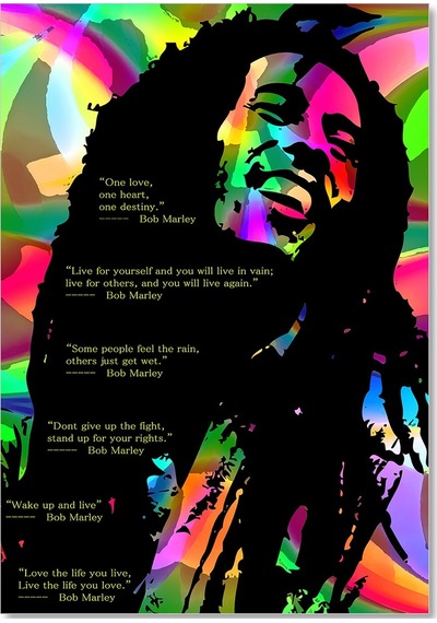 Cakasepetim Bob Marley Ve Özlü Sözleri Ahşap Mdf Tablo