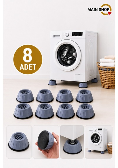 Mainshop 8 Adet Ses Ve Titreşim Azaltıcı Ayaklık Çamaşır Makinesi Ve Kurutma Makineleri M-541 Çok renkli