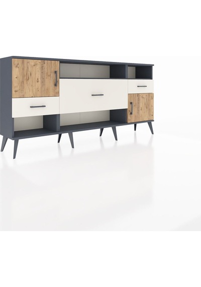 Arges Konsol 3 Raflı 3 Çekmeceli 2 Kapaklı 176x30x83 Antrasit-çam/aytaşı Çam/aytaşı Arges Konsol 3 Raflı 3 Çekmeceli 2 Kapaklı 176x30x83 Antrasit-çam/aytaşı Çam/aytaşı