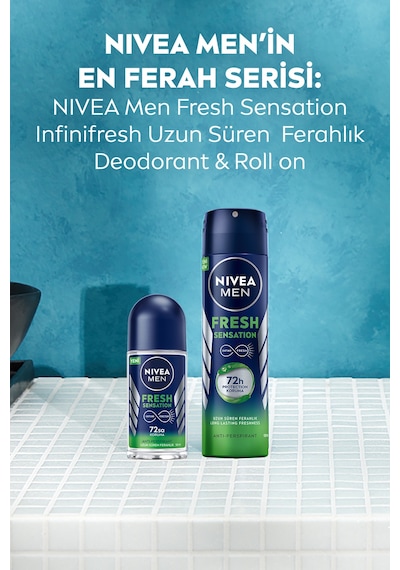 Men Erkek Sprey Deodorant Fresh Sensation 150ml, 72 Saat Anti-perspirant, Gün Boyu Ferahlık