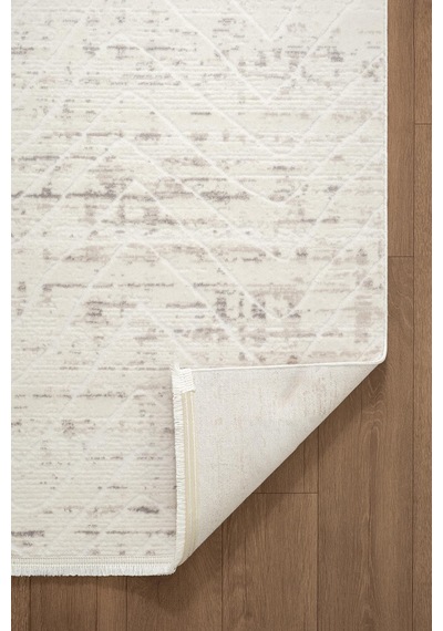 Look Modern Lm001g Krem Halı Modern Çizgili Desen Akrilik Yumuşak Tozuaz Mutfak Koridor Salon Halısı-900 Krem