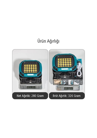 Powermaster Mx-w893 4000k - 7000k - Kırmızı 30 Cob Ledli 30 Watt Çok Fonksiyonlu Çalışma Lambası Po