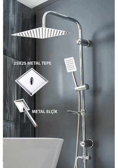 Fawer Faucet & Shower Metal Paslanmaz Yağmurlama Robot Duş Seti - 400km Krom